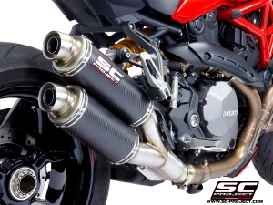SC-Project Schallmpfer Twin-GP mit Kat. Ducati Monster 1200 S/R