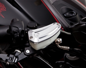 Motocorse oil reservoir caps new design with titanium screws for Nissin pumps MV Agusta