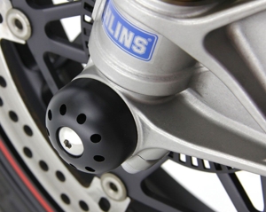 Motocorse rear wheel axle slider with titanium screws