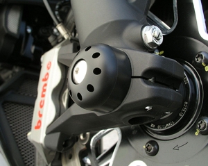 Motocorse rear wheel axle slider with titanium screws
