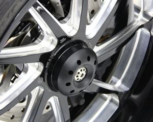 Motocorse rear wheel axle slider DVC with titanium screws