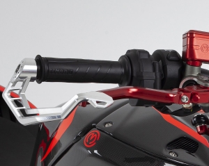 Motocorse aluminium clutch and brake lever guards Ducati and MV Agusta