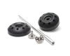 Motocorse rear wheel axle slider with titanium screws